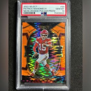 2022 Select FOTL Patrick Mahomes #20 Orange Pulsar /7 Chiefs SSP PSA 10 GEM MINT